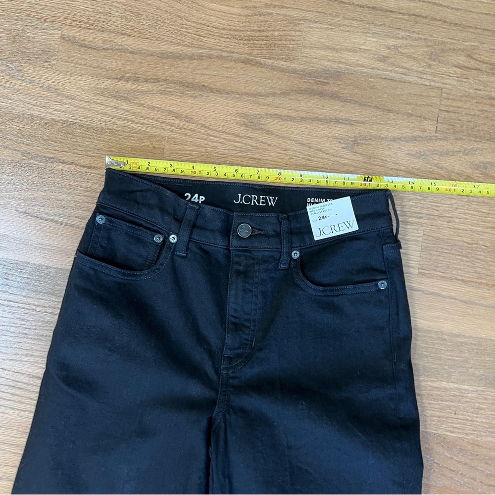 J. Crew Black High-Rise Wide Leg Jeans Sz 24P - Picture 11 of 14